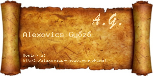 Alexovics Győző névjegykártya