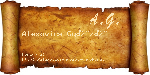 Alexovics Győző névjegykártya